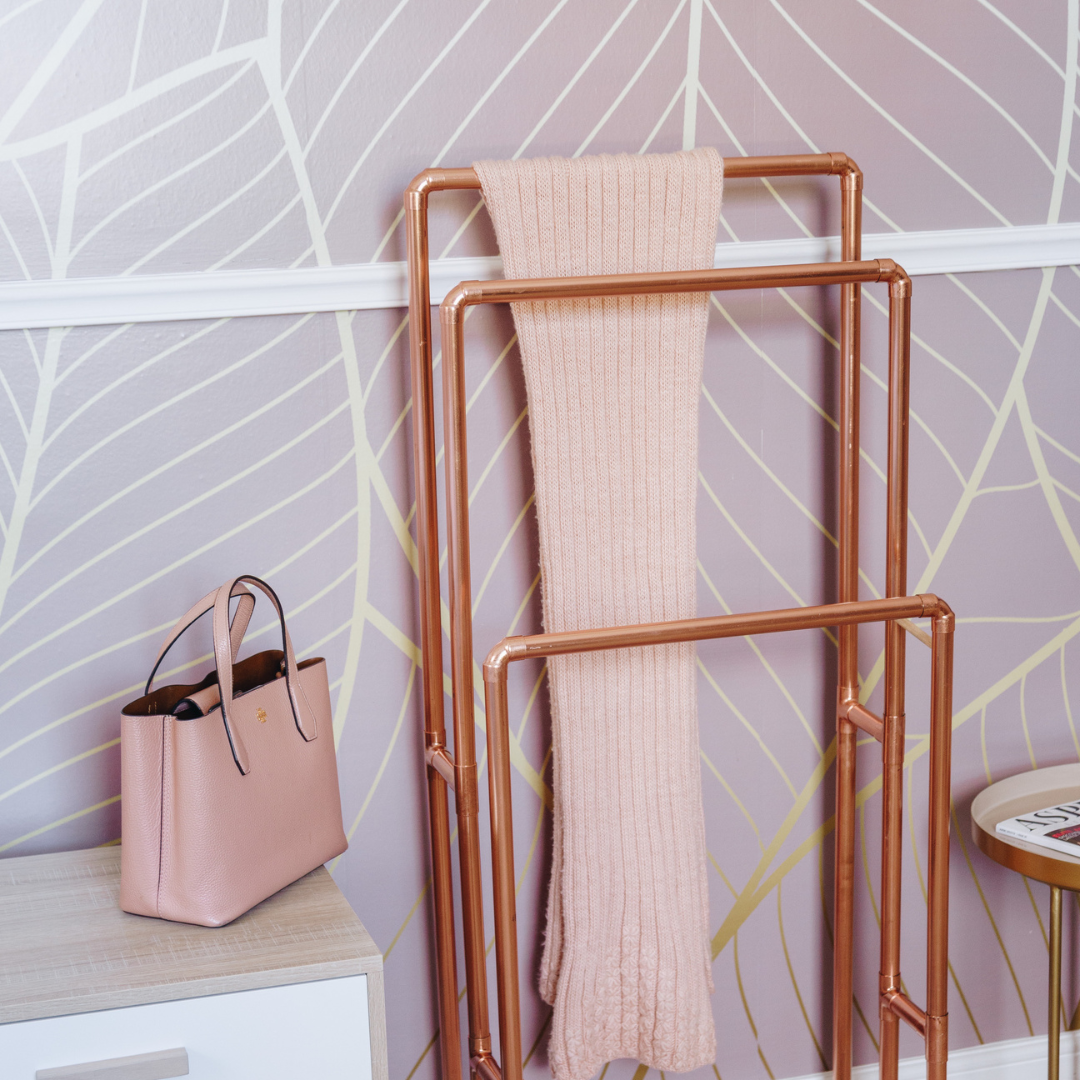 Copper Freestanding Small Towel Rail