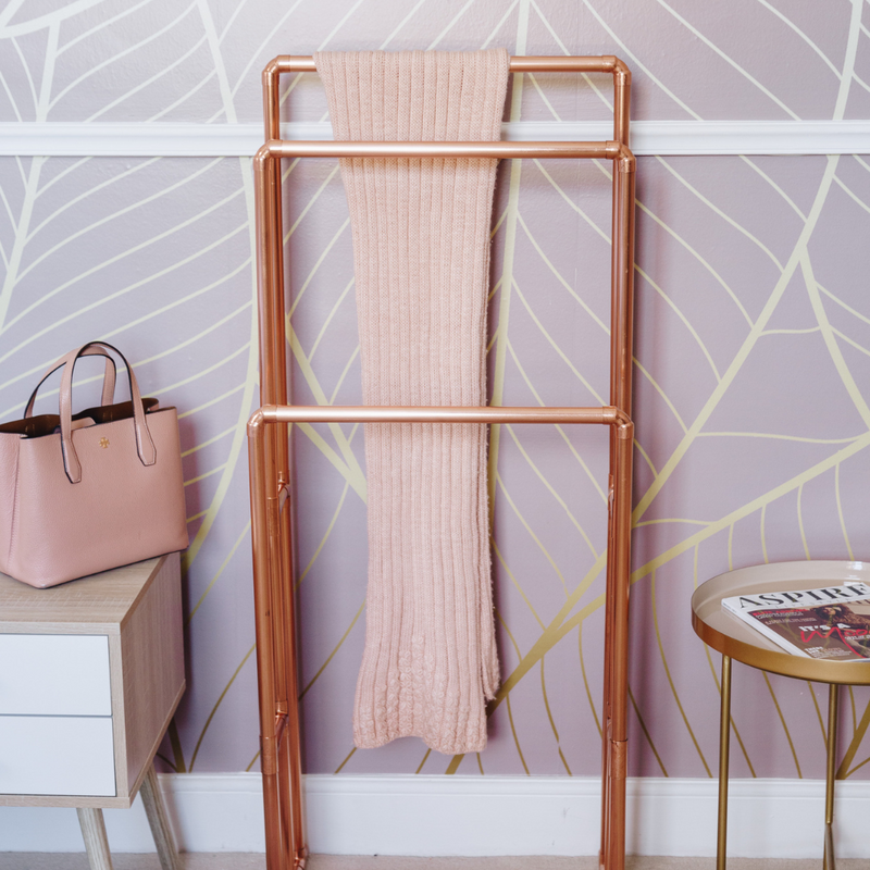 Copper Freestanding Small Towel Rail