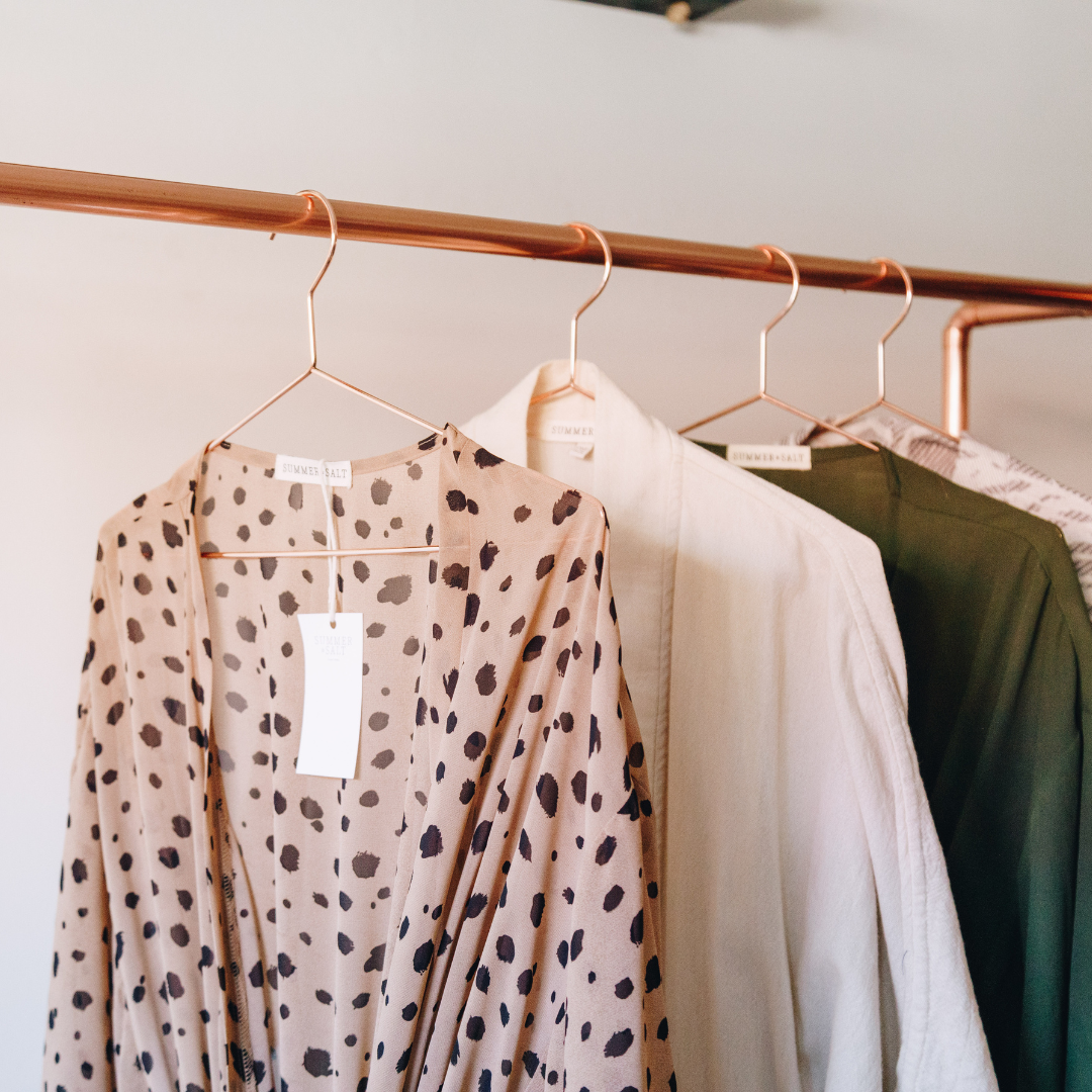 Copper Clothing Rail with Side Rail