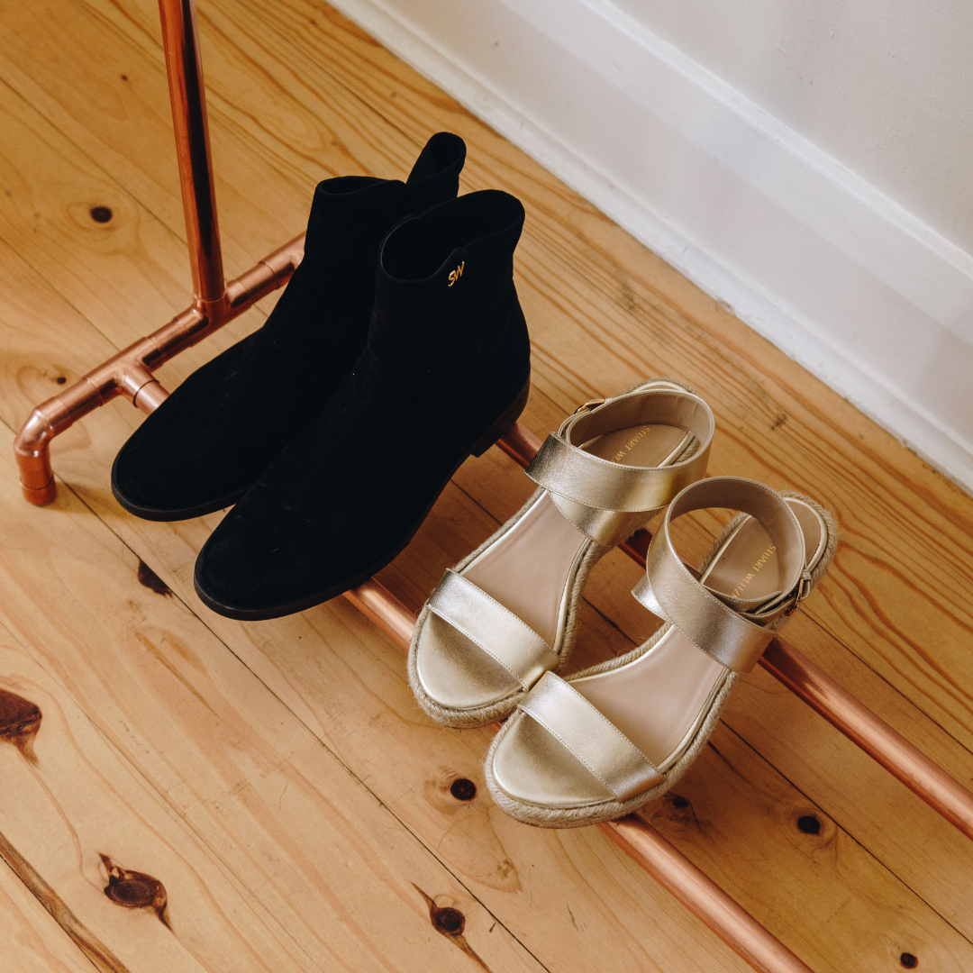 Copper Free Standing Clothing & Shoe Rail