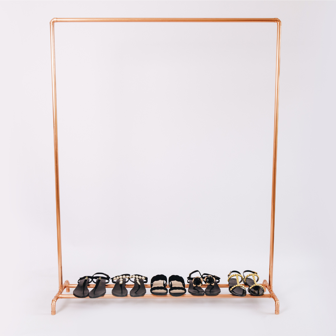 Copper Free Standing Clothing & Shoe Rail