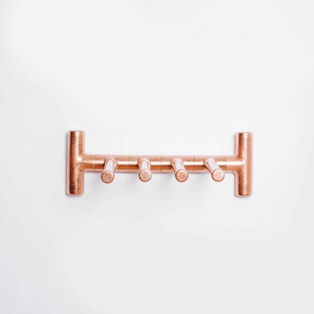 Copper Wall Mounted Four Glass Wine Holder