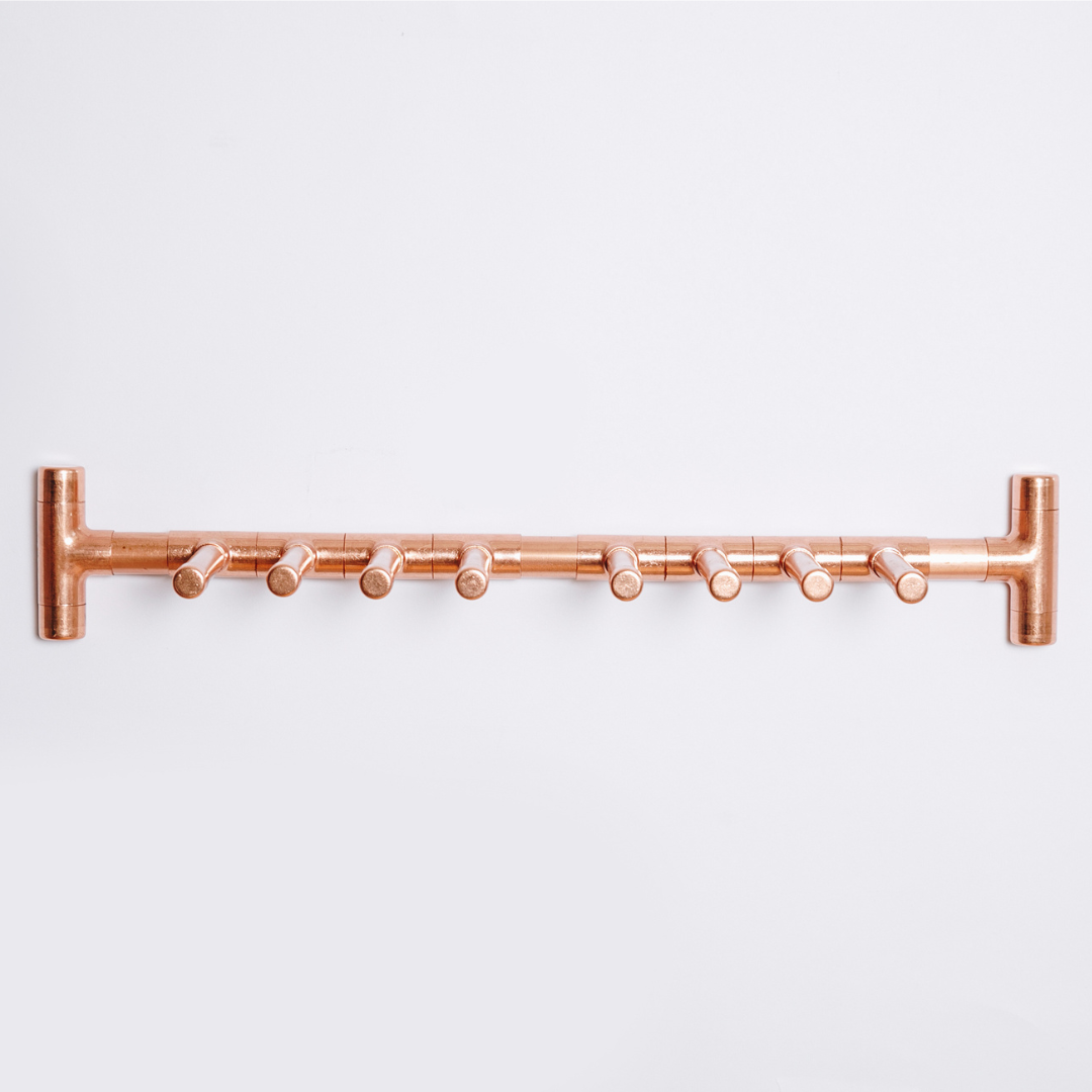 Copper Wall Mounted Six Champagne Glass Holder
