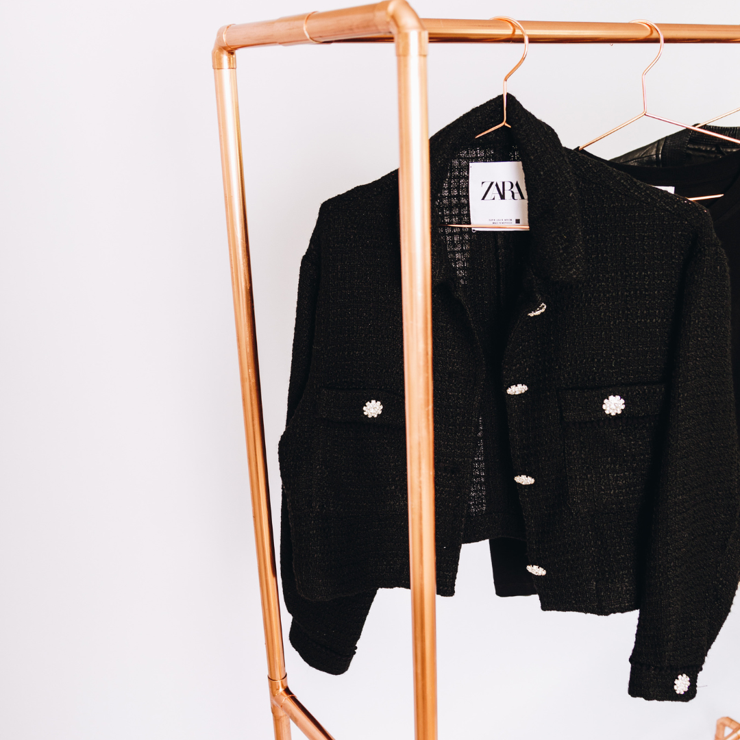 Copper Clothing Rail with Side Rail