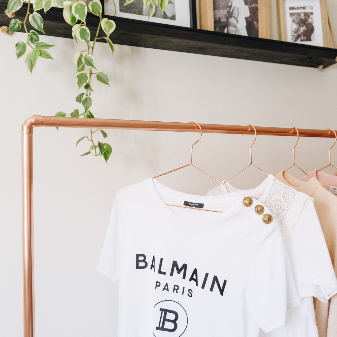 Copper Free Standing Clothing & Shoe Rail