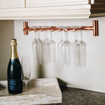 Copper Wall Mounted Six Champagne Glass Holder